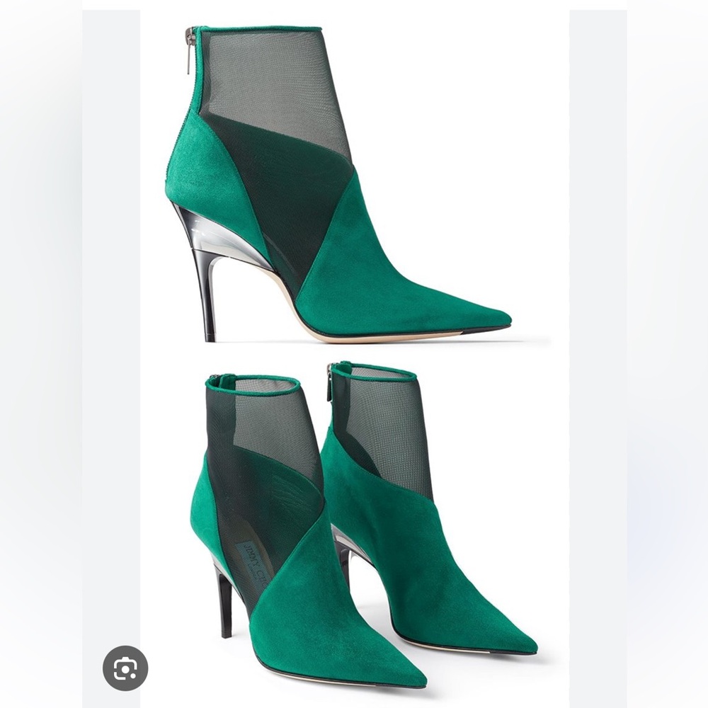 Jimmy choo Sioux 100 mesh-paneled leather ankle boots